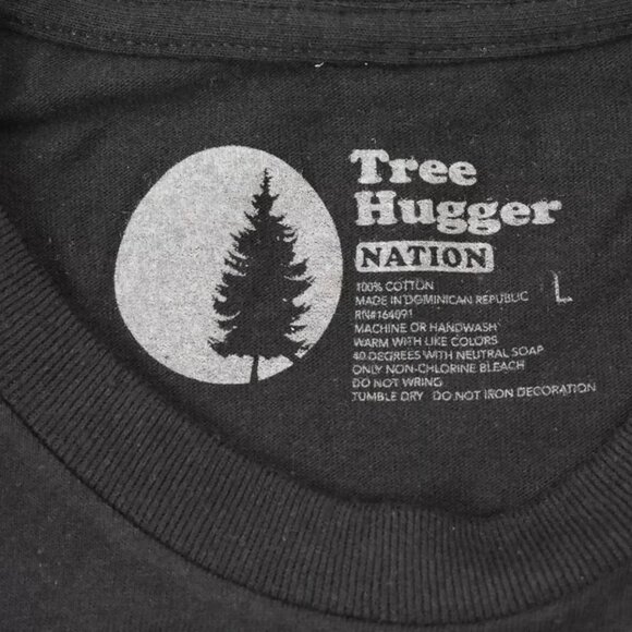 Tree Hugger Nation Mens Angel Don't Be Confused With Me Black Shirt New Large - Picture 3 of 3